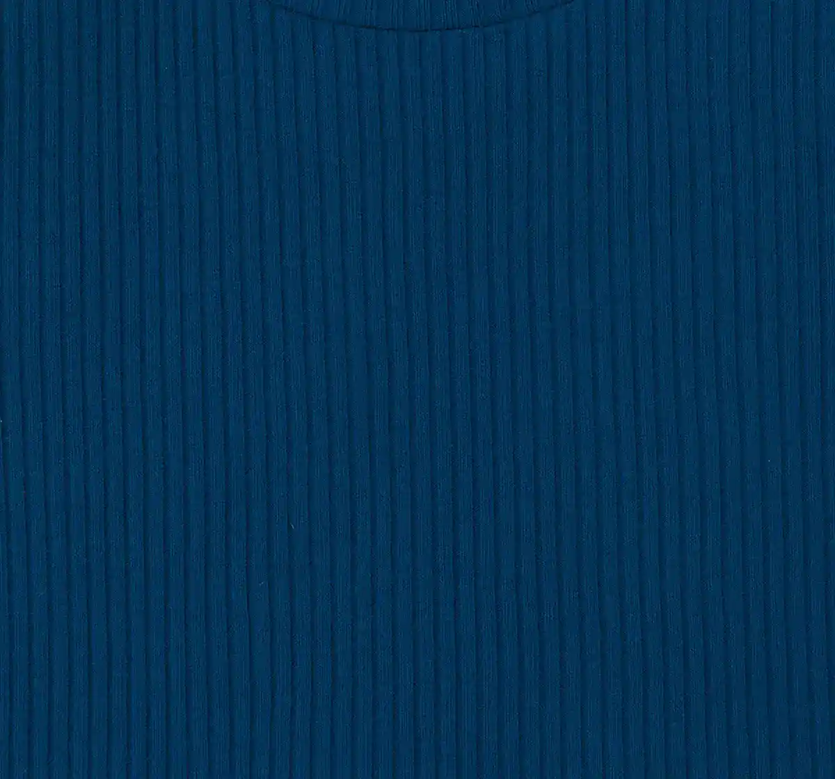 Girls Solid Hi-Neck Rib Tee