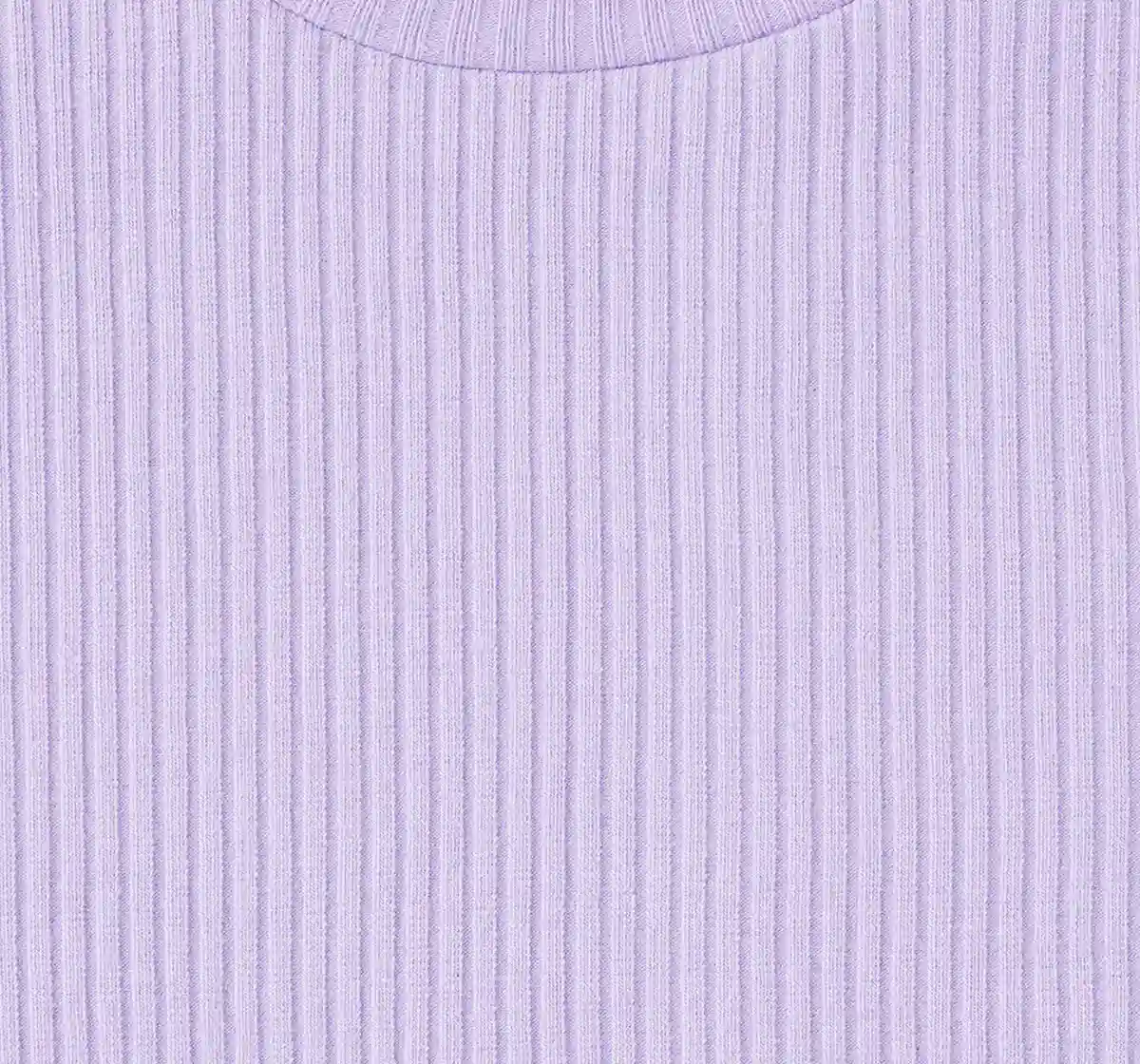 Girls Solid Hi-Neck Rib Tee