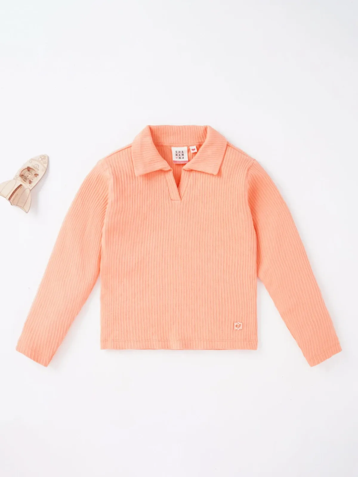 Girls Collar Rib Tee