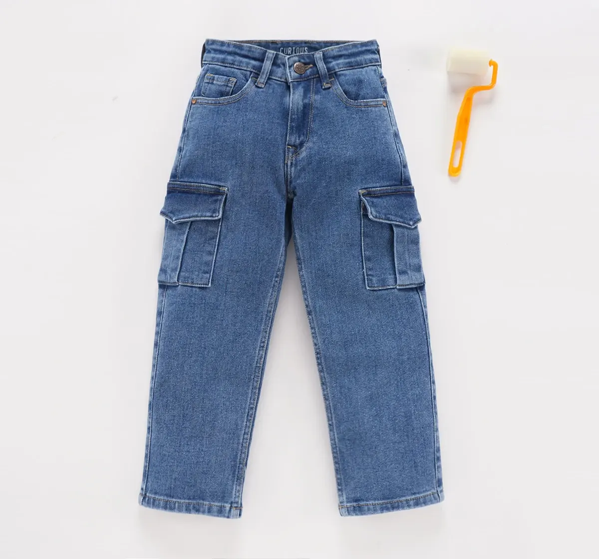 Straight Fit Cargo Denim