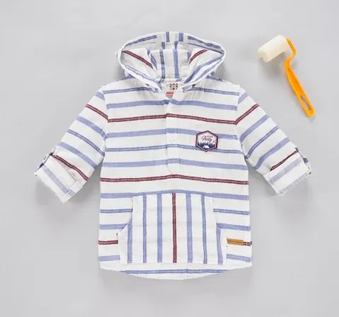 Full Sleeves Stripe Shirt With Hoodie