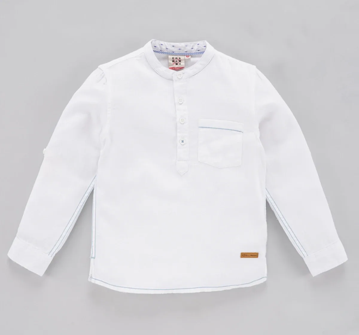 Solid White Textured Shirt