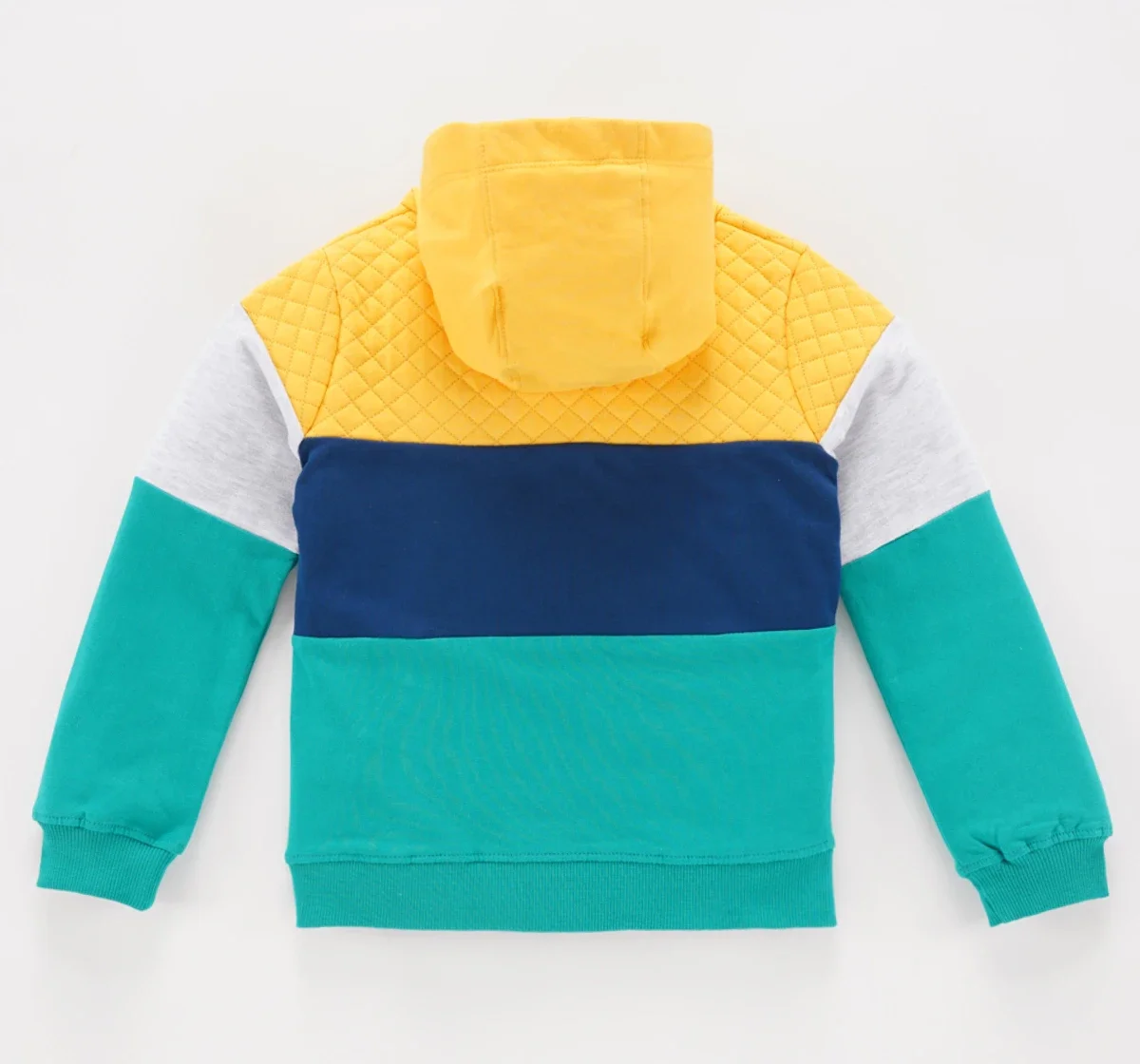 Mock Quilting Hoodie With Print