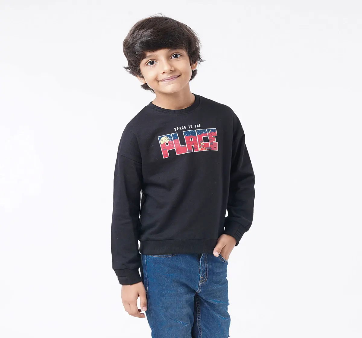 Full Sleeves Crew Neck Printed Sweatshirt