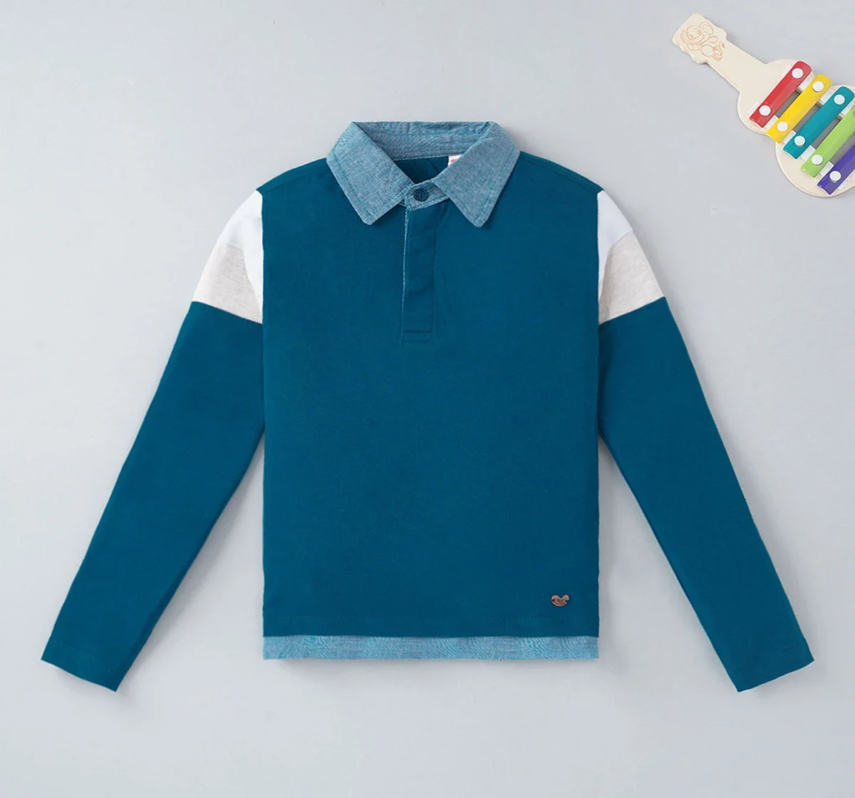 Polo T-Shirt With Woven Collar