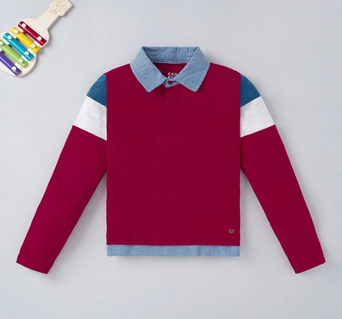 Polo T-Shirt With Woven Collar