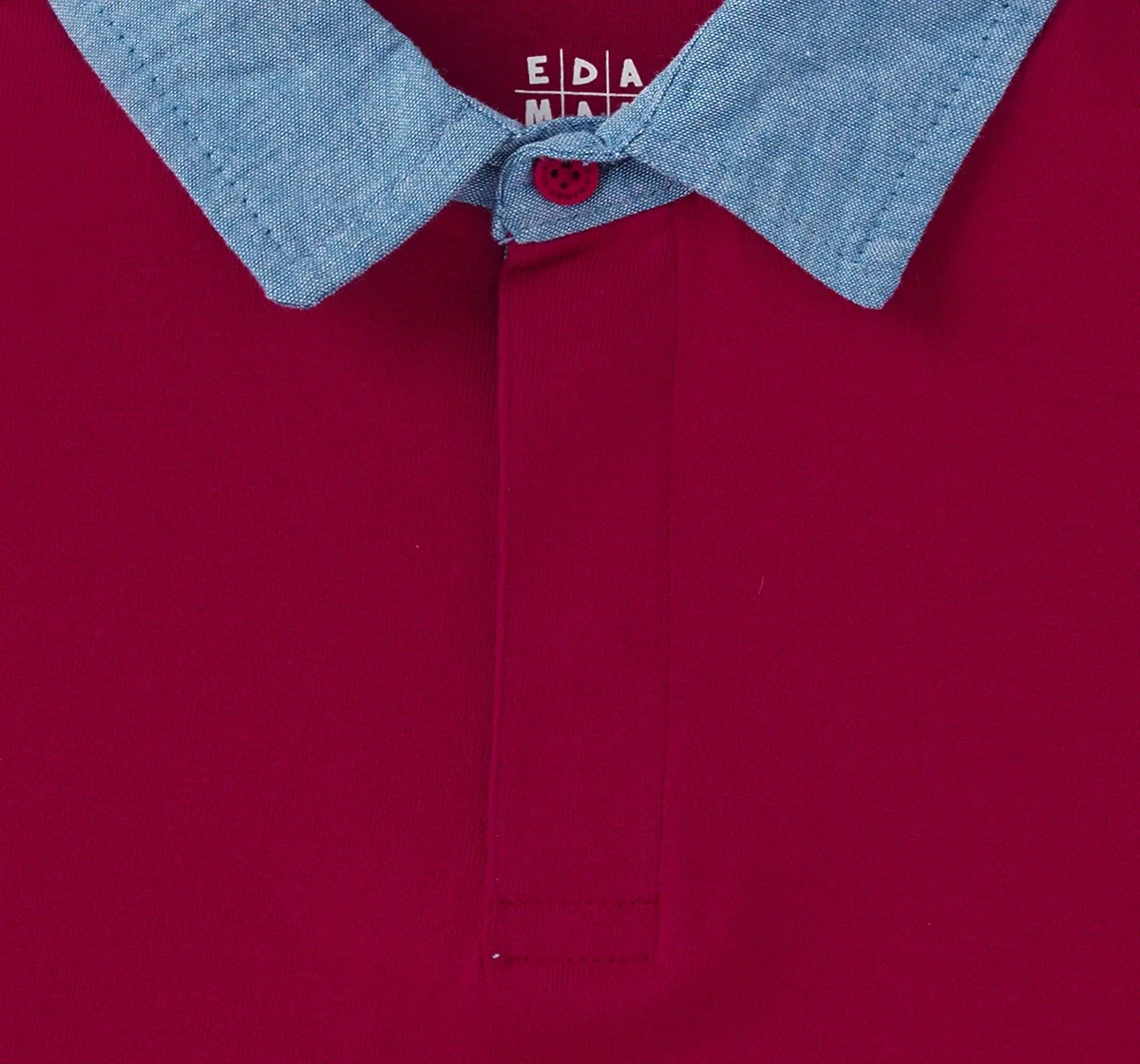 Polo T-Shirt With Woven Collar
