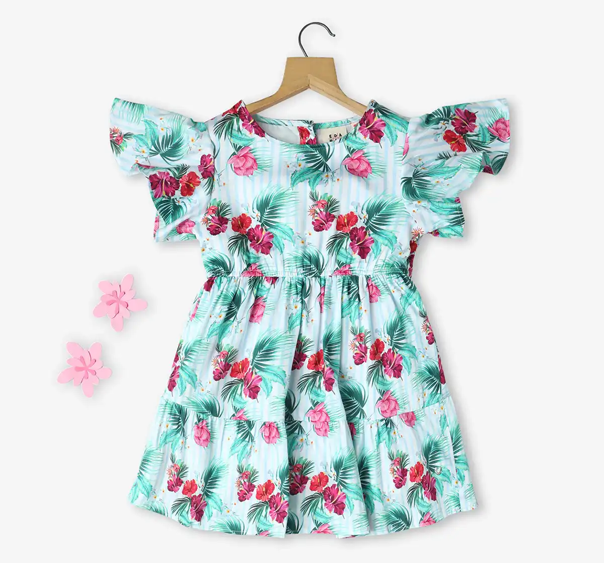 Girls All Over Print Flared Dress