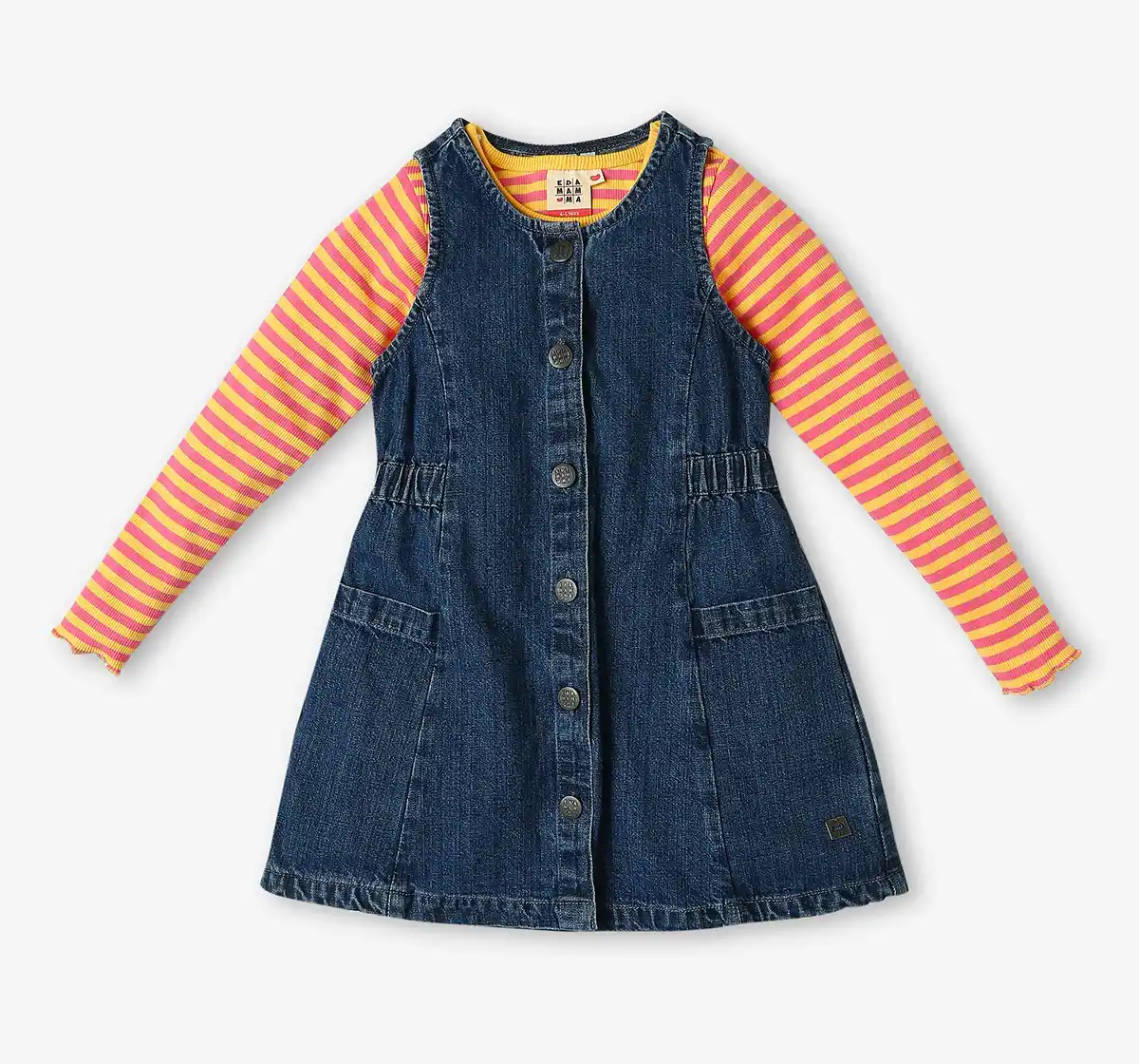 Girls Denim Dress With Tee