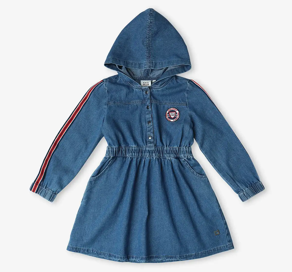 Girls Denim Hooded Dress