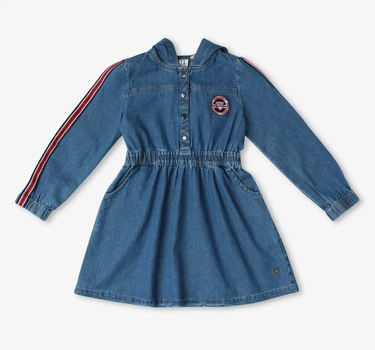 Girls Denim Hooded Dress