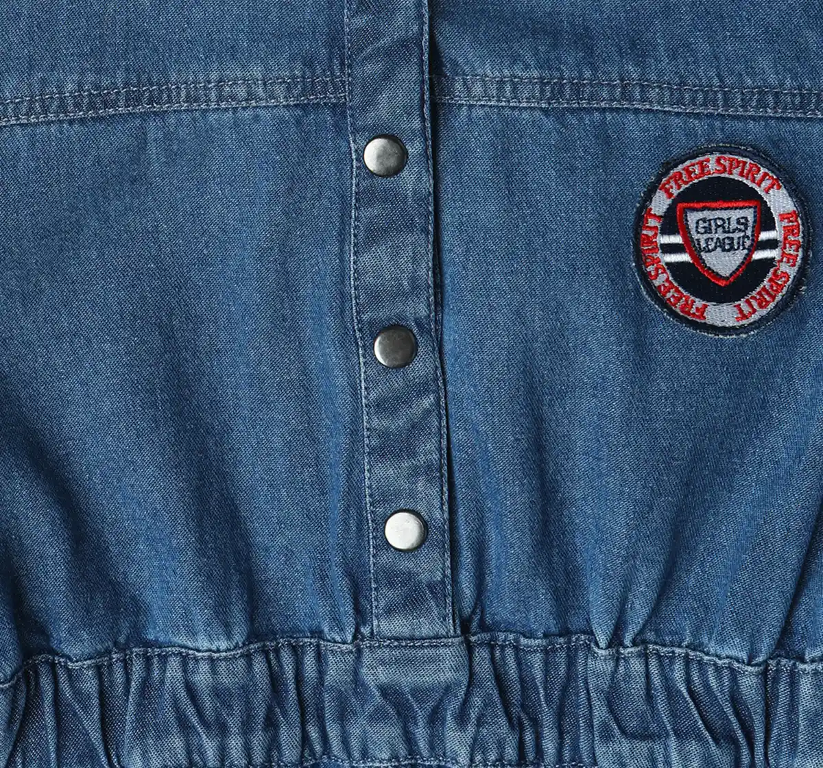 Girls Denim Hooded Dress