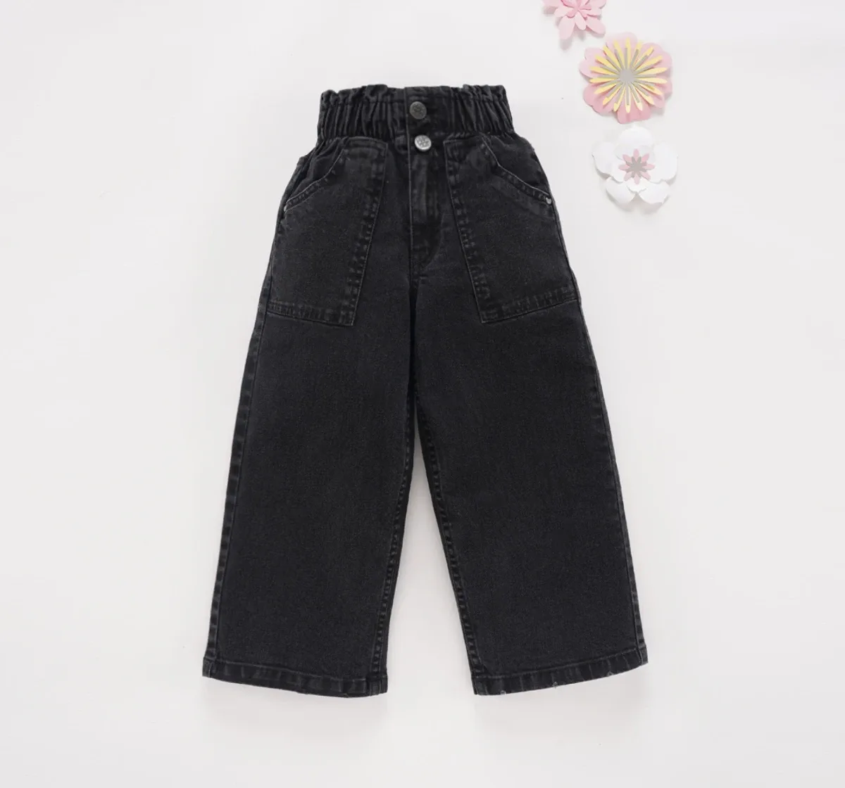 Girls Paper Bag Waist Denim