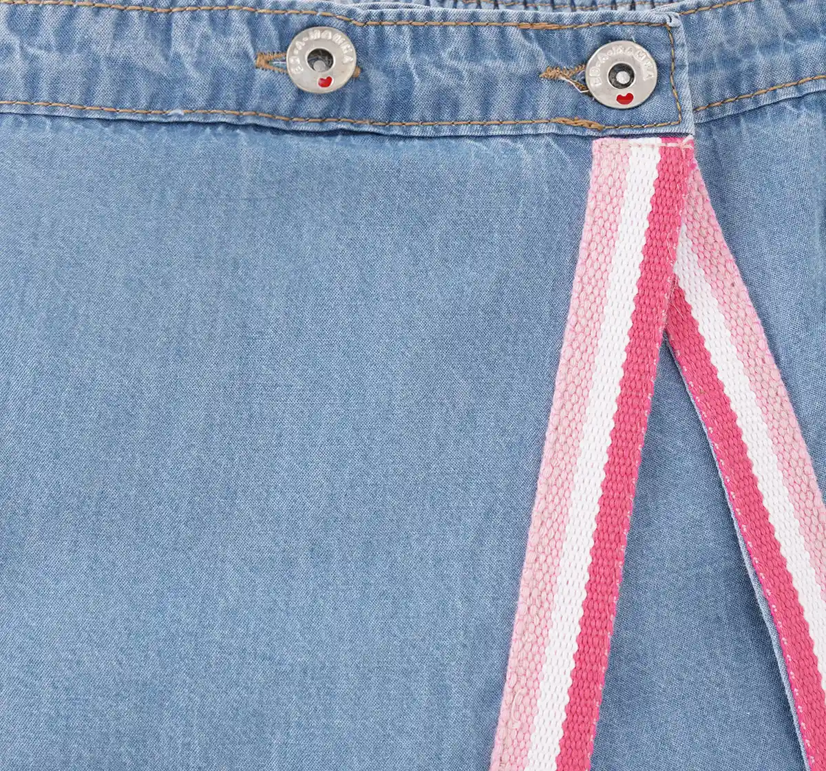 Girls Denim Asymmetric Shorts