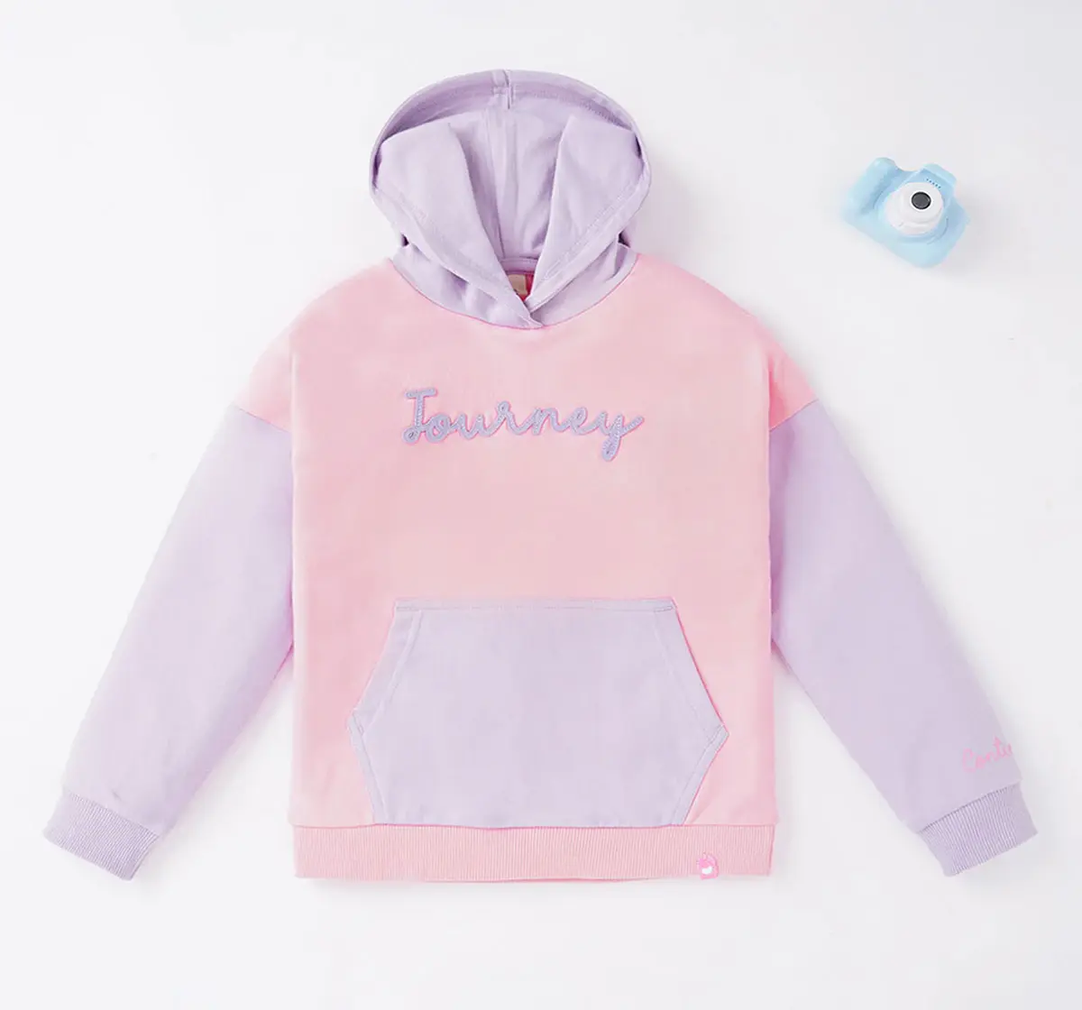 Colour-Block Hoodie With Applique