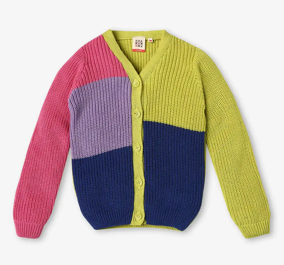 Girls Colour Block Front Open Sweater