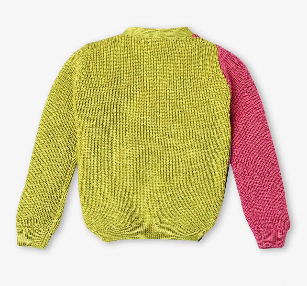 Girls Colour Block Front Open Sweater