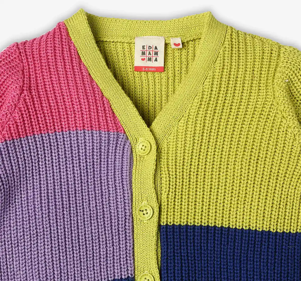 Girls Colour Block Front Open Sweater
