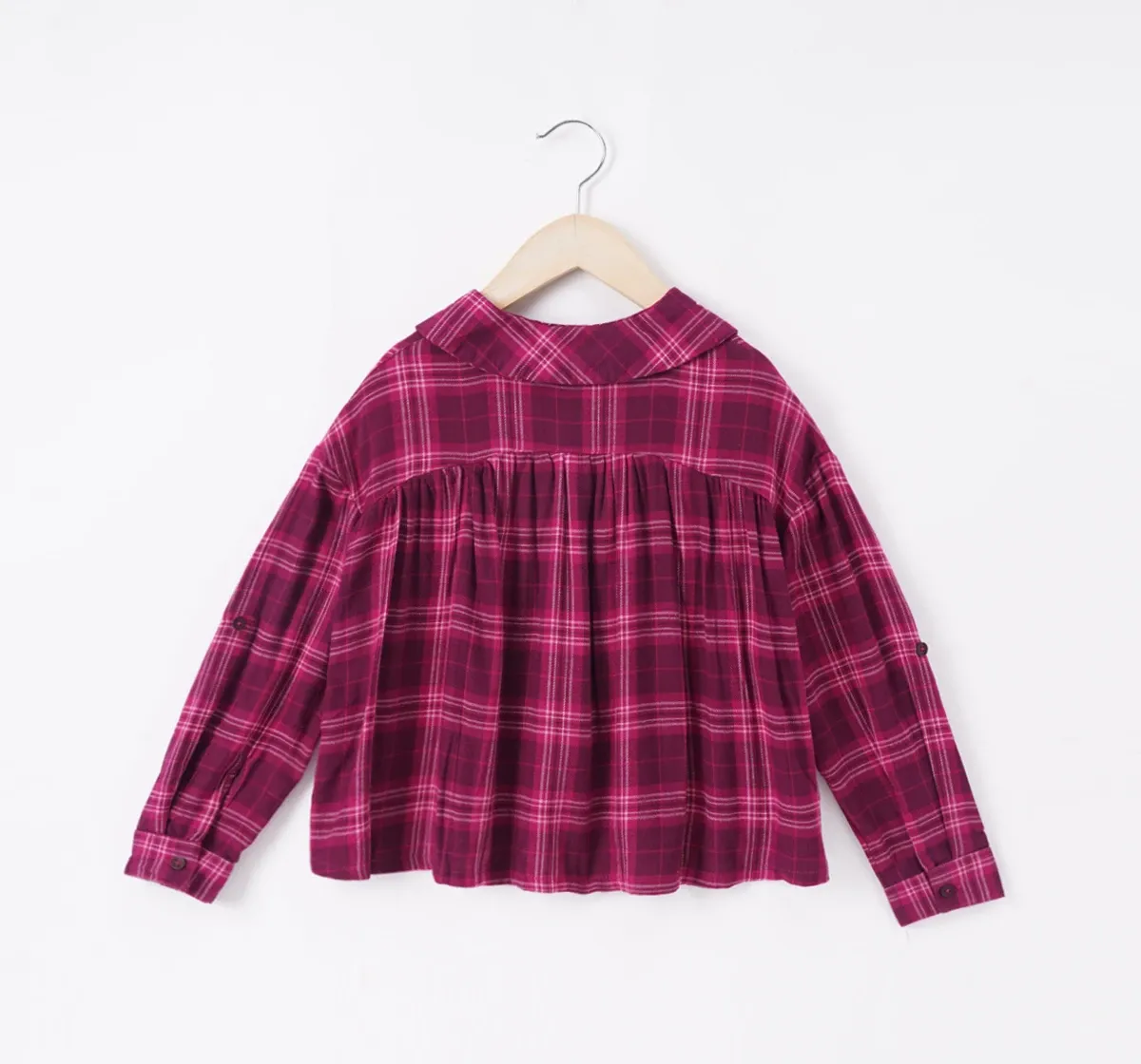 Girls Checkered Full Sleeves Top