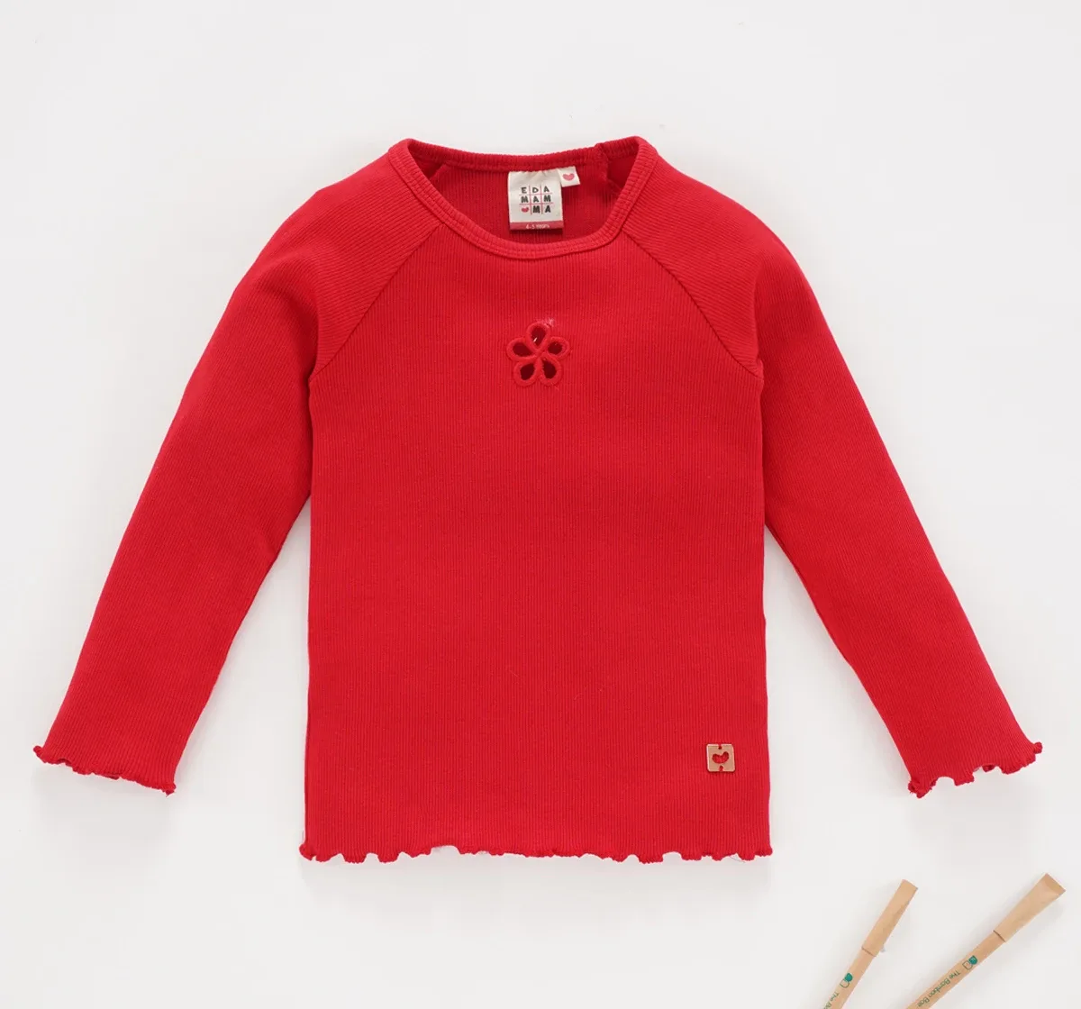 Girls Full Sleeves Rib T-Shirt