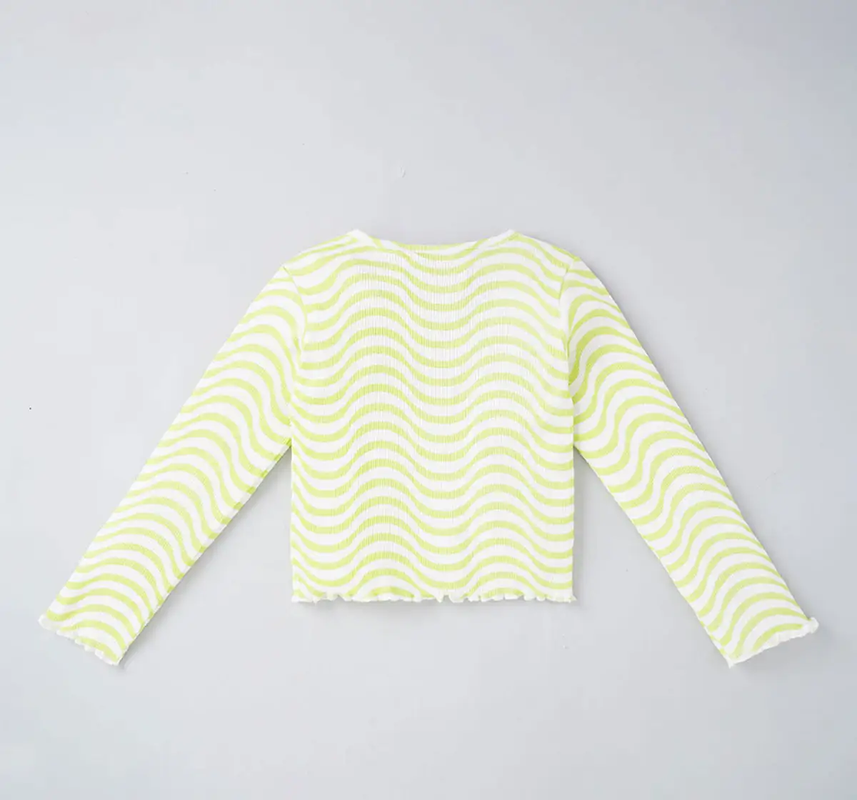 Full Sleeves Marble Effect Ribbed T-Shirt