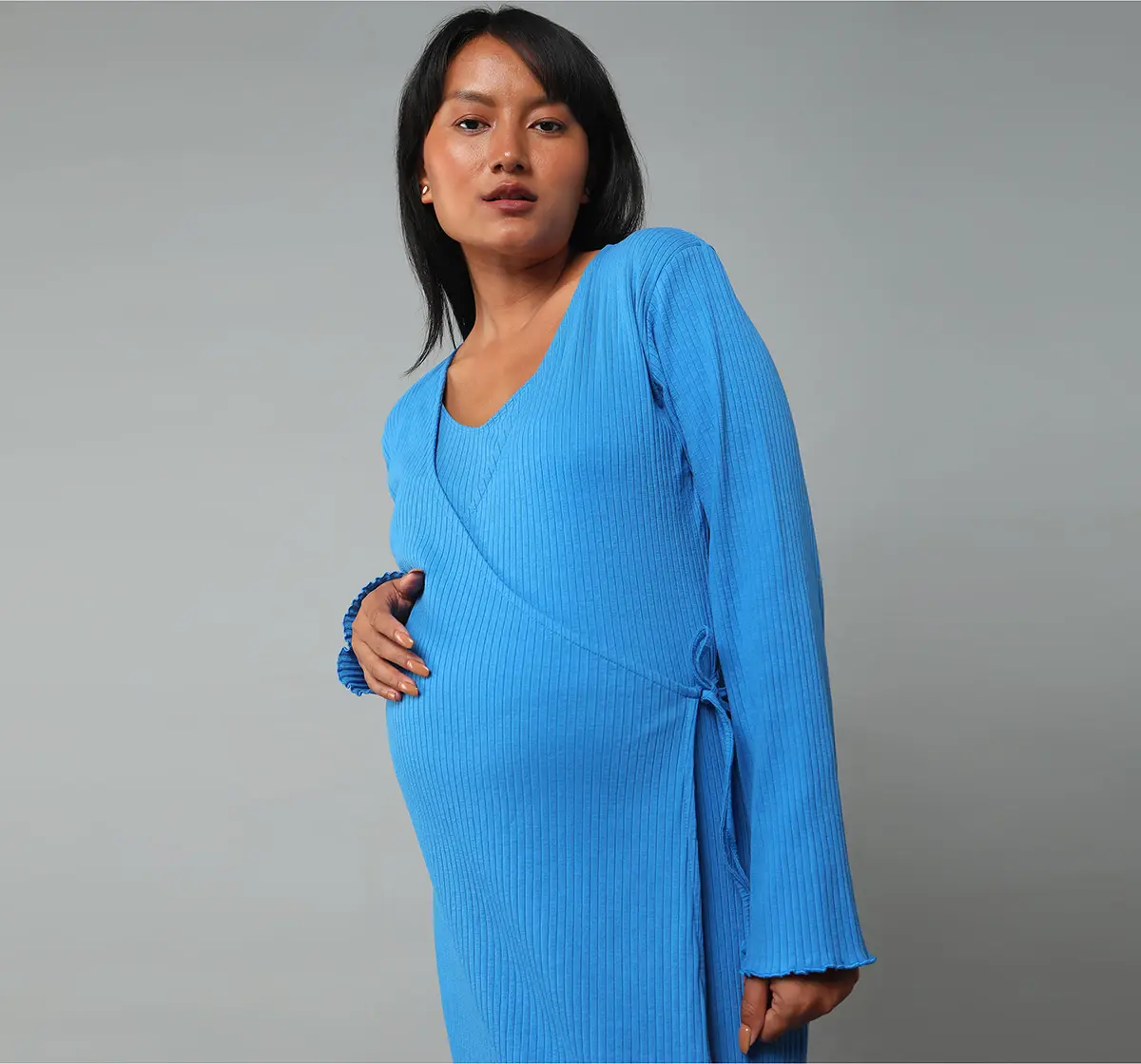 Maternity Wrap Around Dress With Tieup