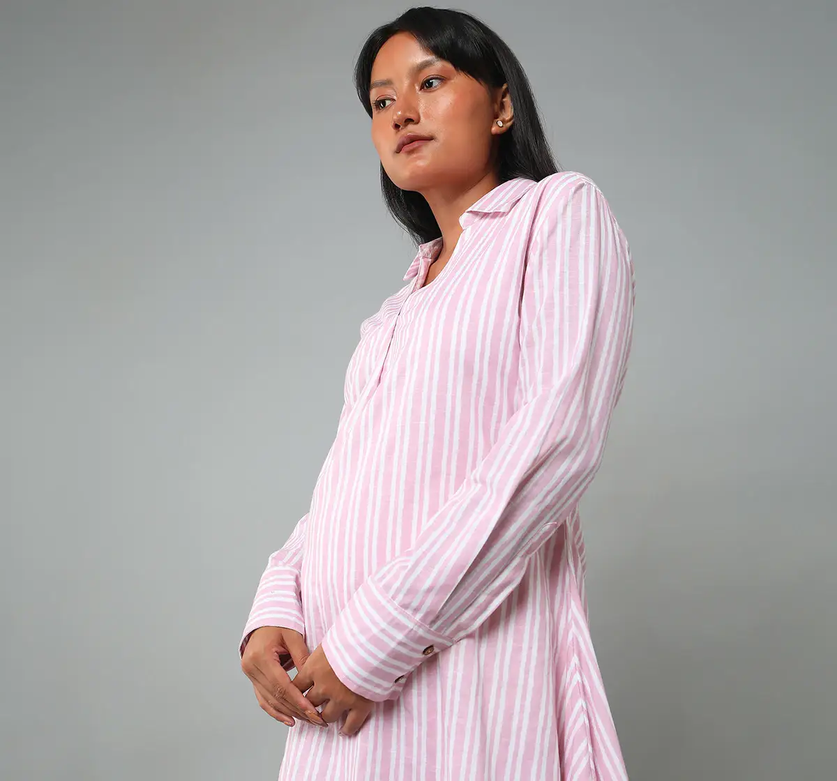 Maternity Asymmetric Long Dress