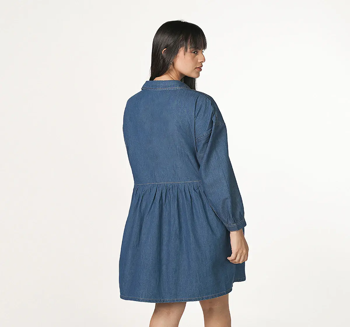 Maternity Front Open Denim Dress