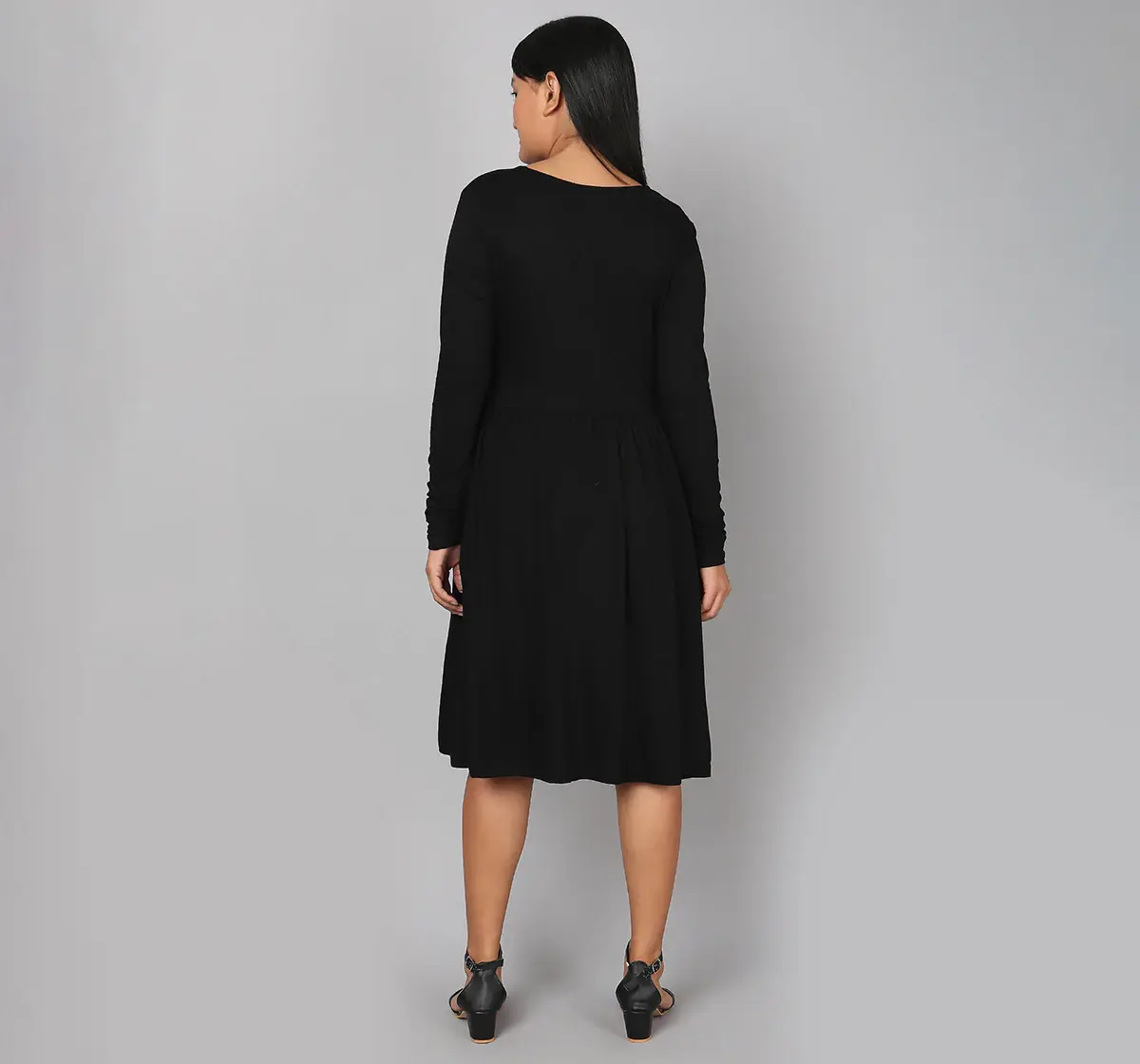 Maternity Knee Length Dress - Black