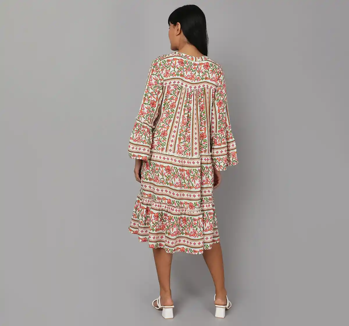 Maternity All Over Printed Floral Dress - Multicolor