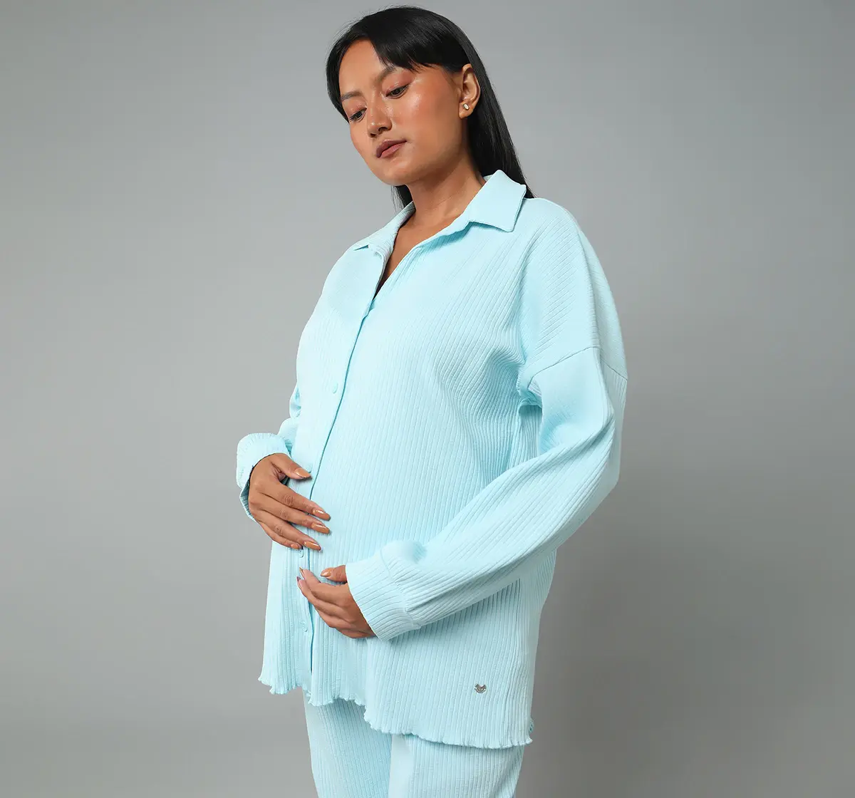 Maternity Rib Set With Hem Detailing