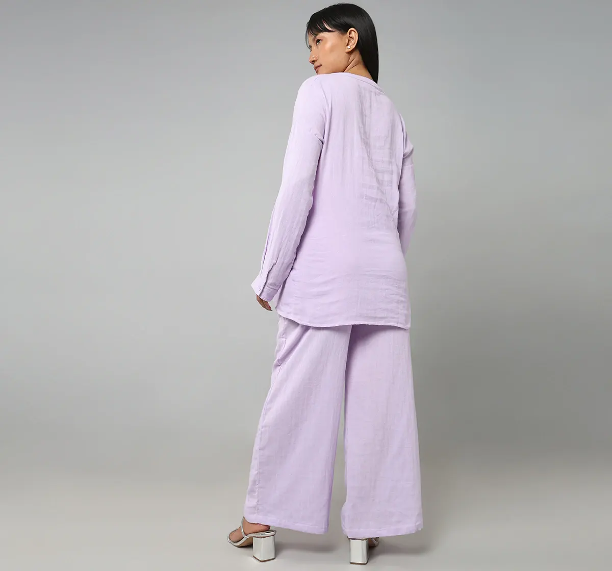 Woven Nursing Set With Puff Sleeves