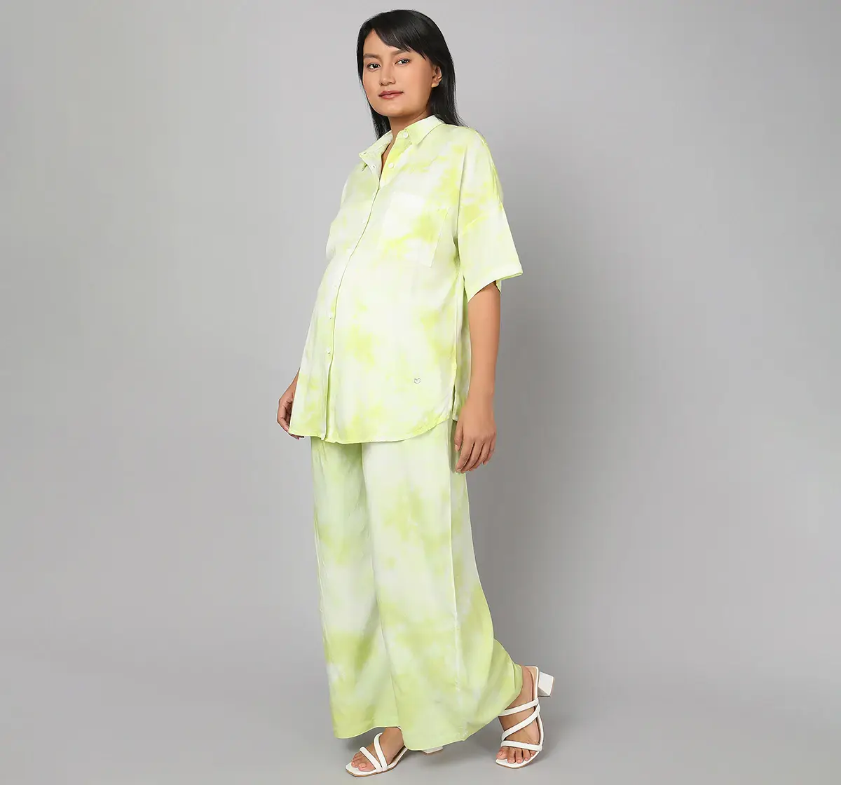 Maternity 2 Pc Tie Die Co-ordinate Sets - Green