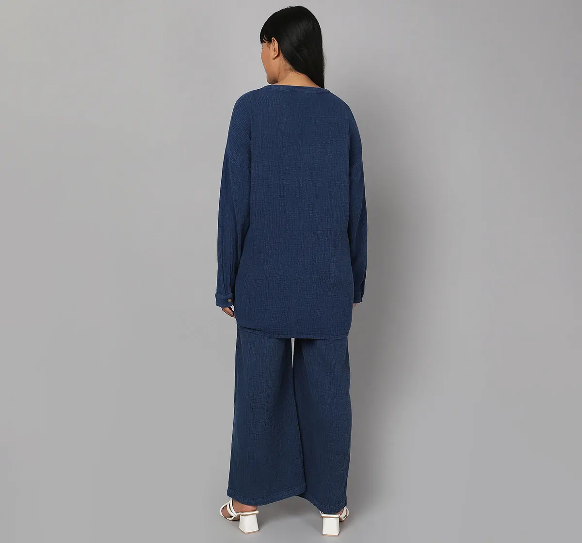 Maternity Knee Length Dress - Blue