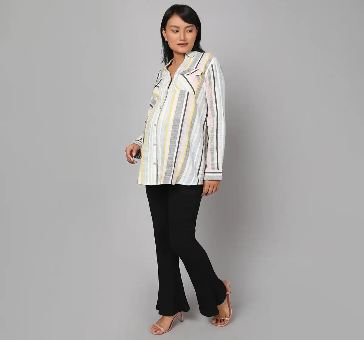 Maternity Striped Shirt - Multicolor