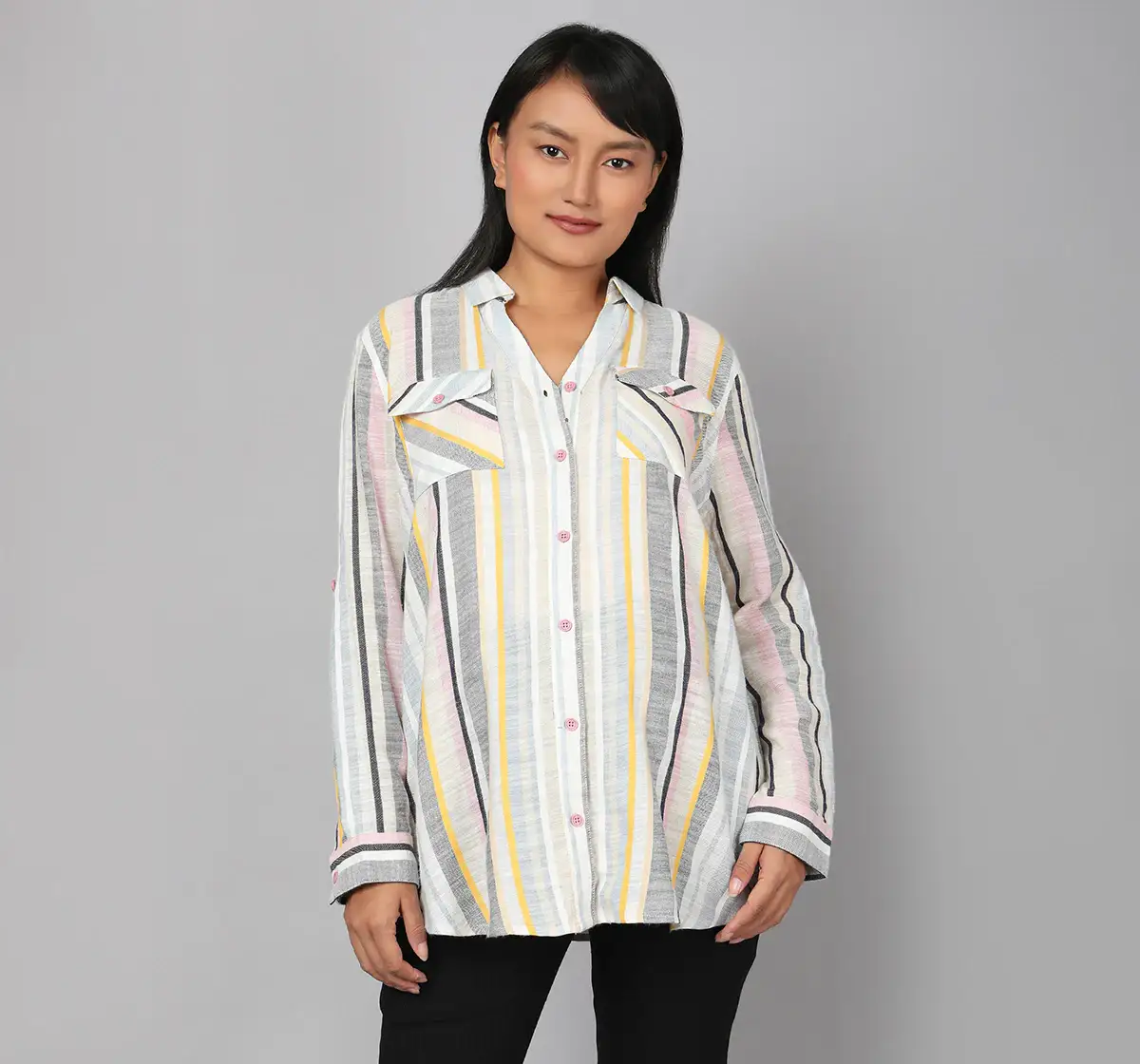 Maternity Striped Shirt - Multicolor