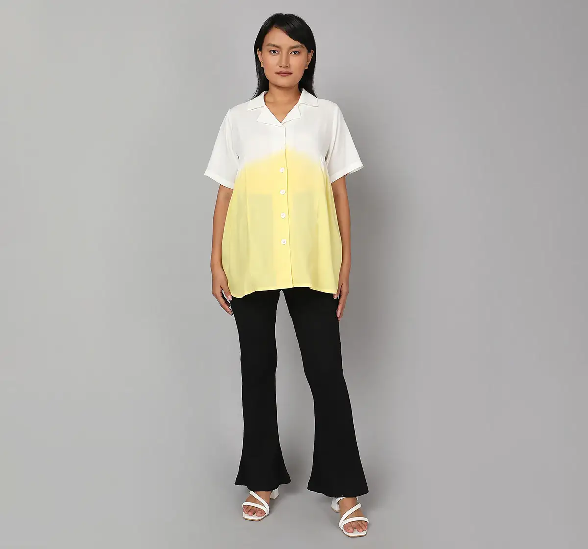 Maternity Tie Die Shirt - Yellow