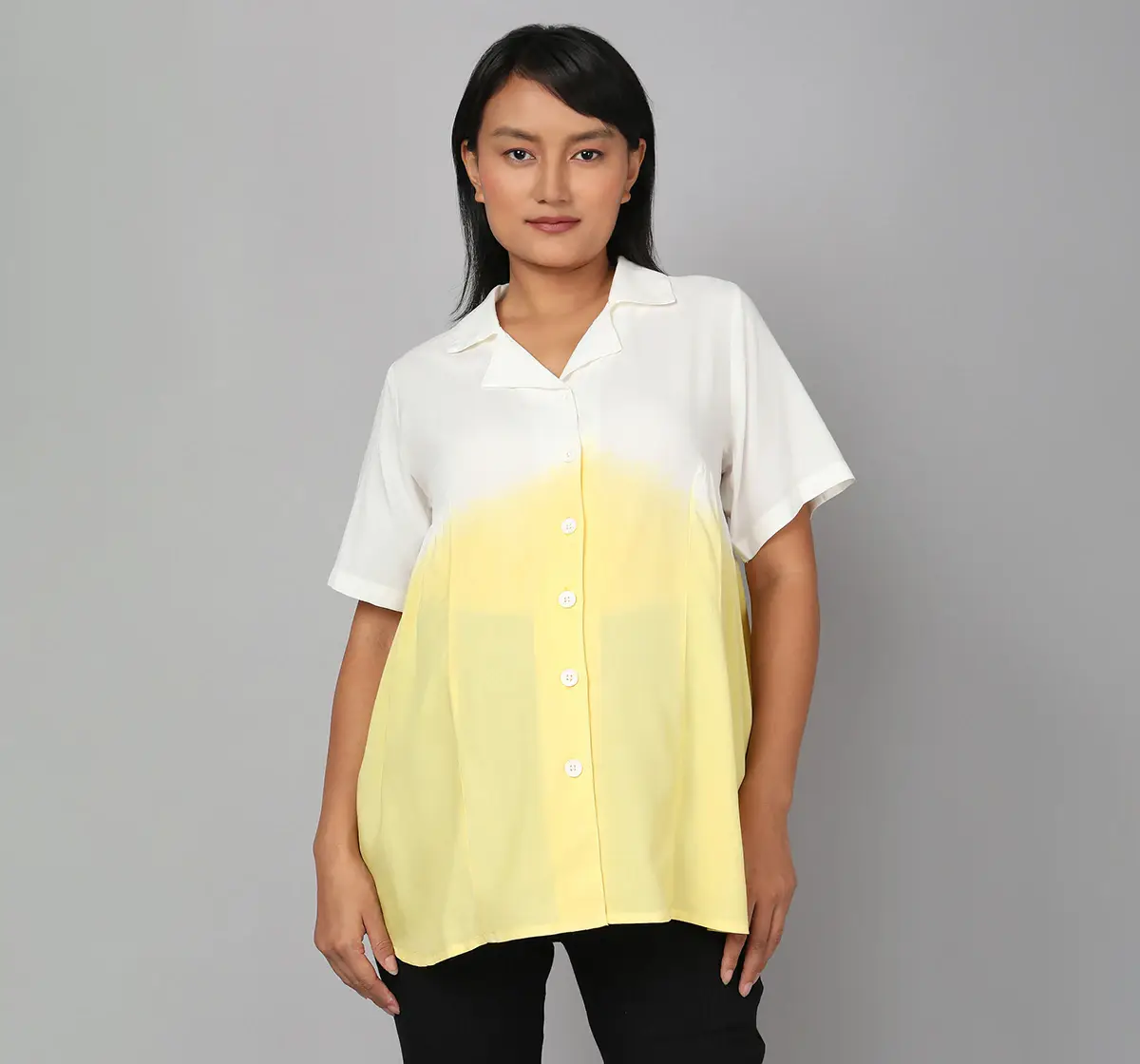 Maternity Tie Die Shirt - Yellow