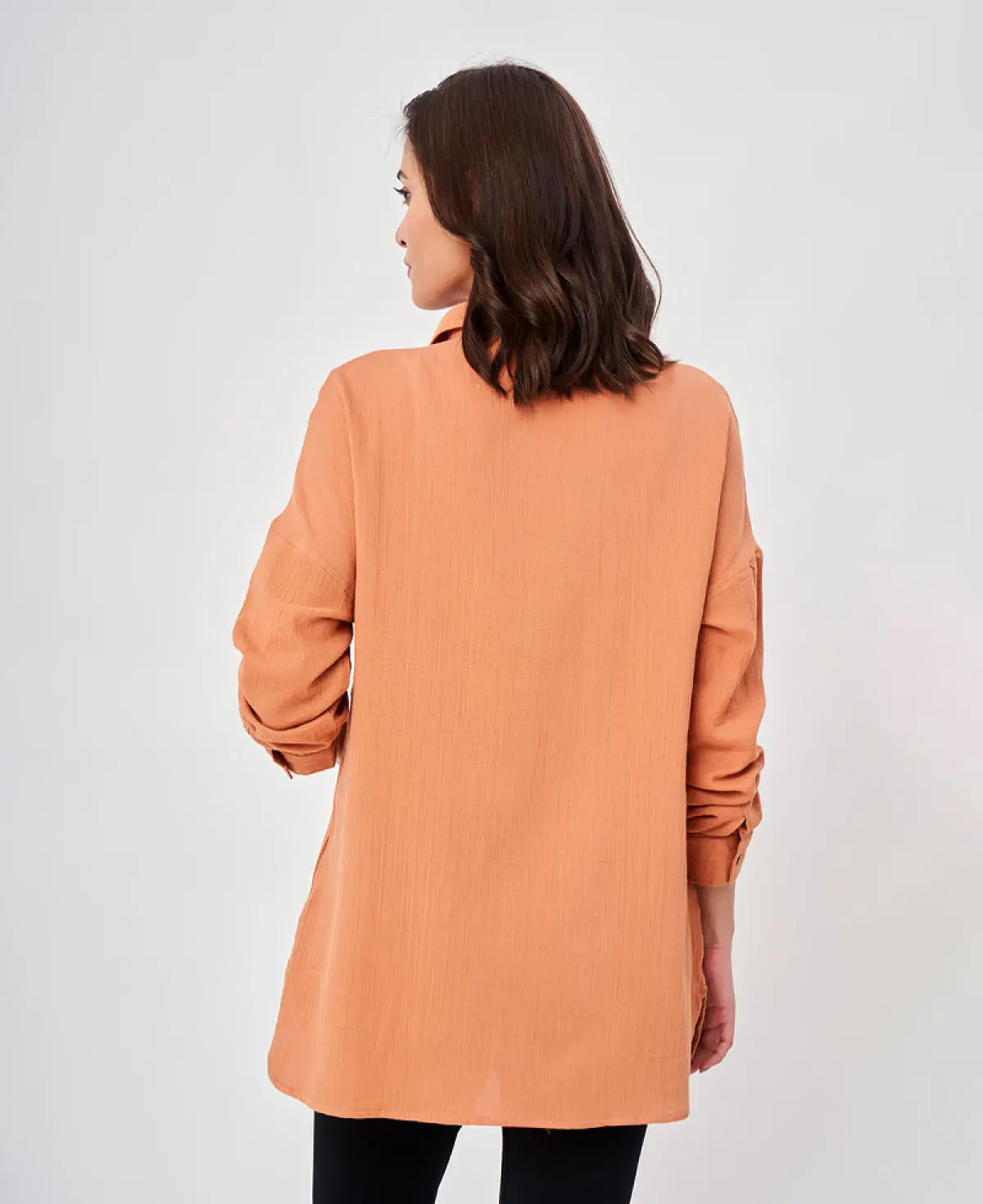 Full Sleeves Maternity Shirt - Orange
