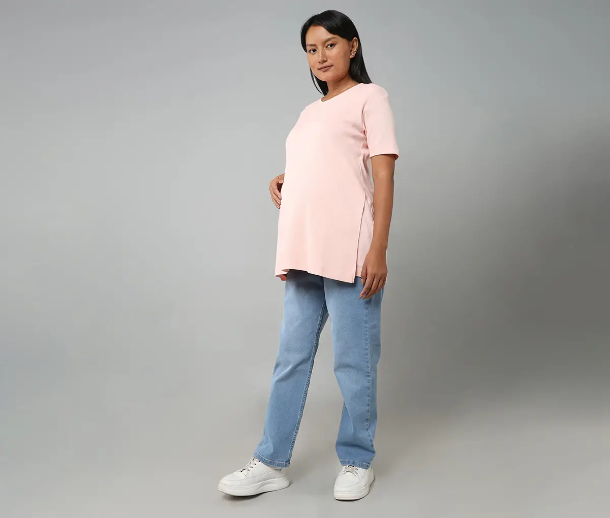 Maternity T-Shirt With Front Flap