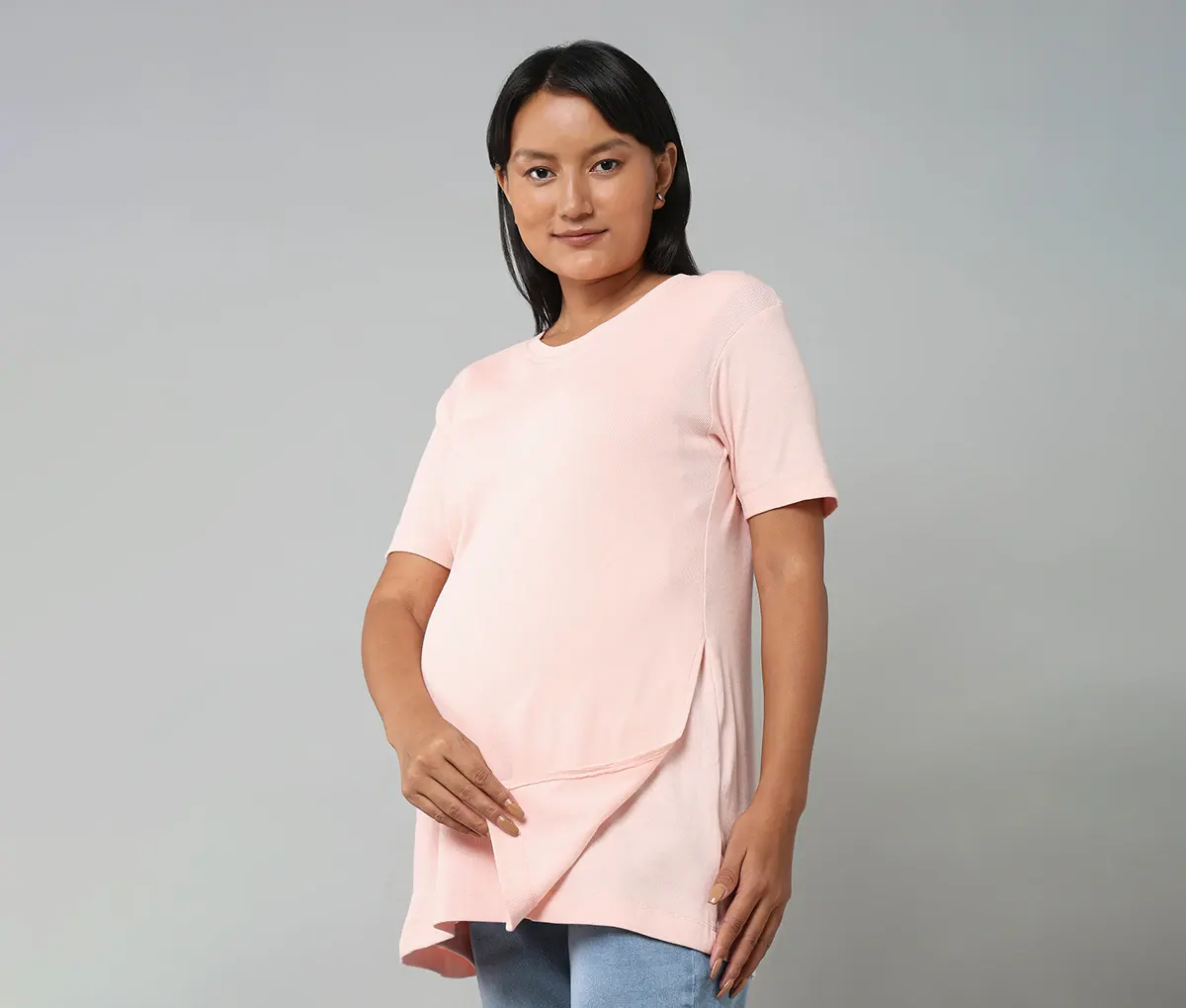 Maternity T-Shirt With Front Flap