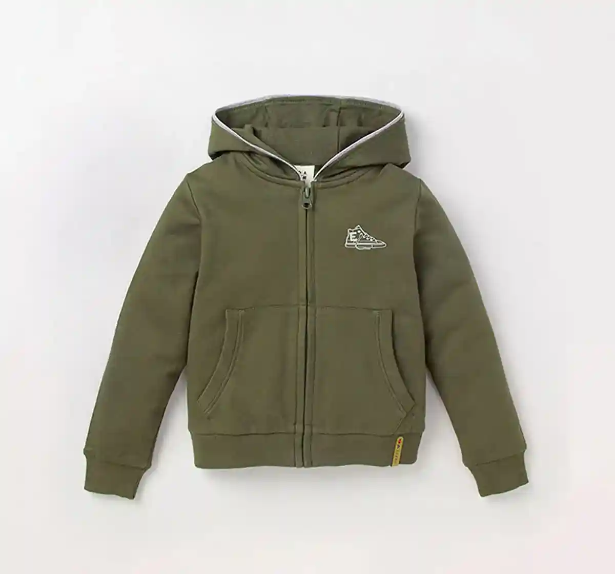 Solid Hoodie With Open Zipper