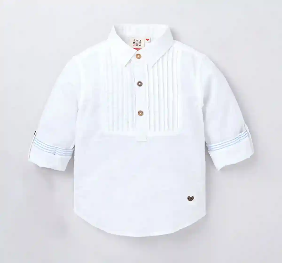 Boys Pintucks Roll-Up Shirt