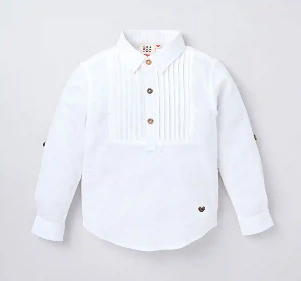 Boys Pintucks Roll-Up Shirt