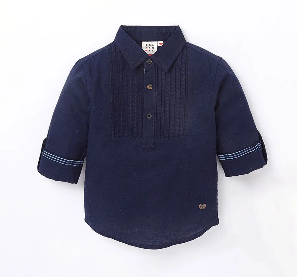 Boys Pintucks Roll-Up Shirt