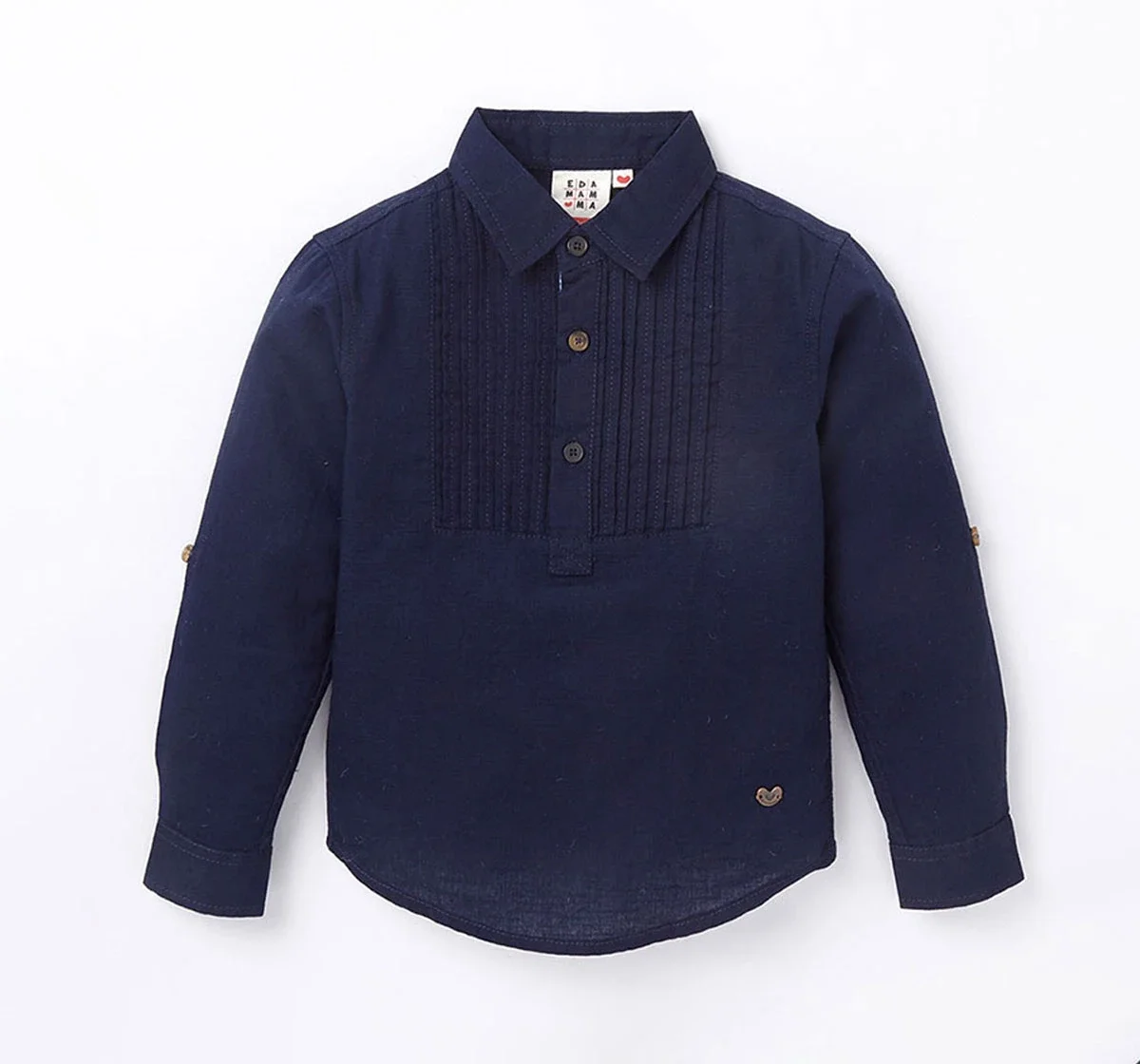 Boys Pintucks Roll-Up Shirt