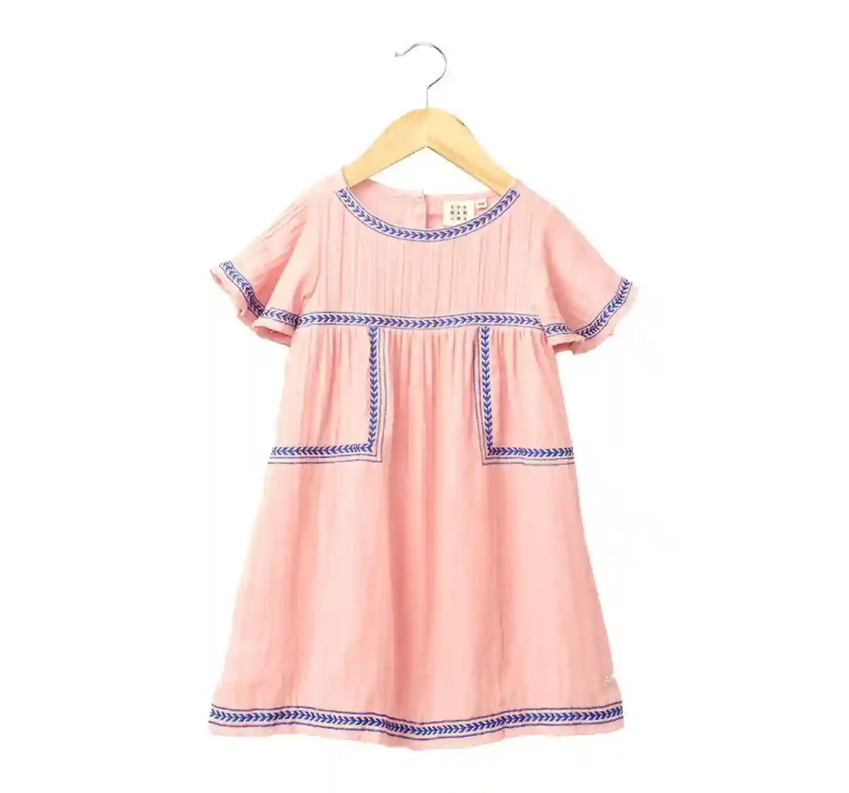 Flared Sleeves Embroidery Dress