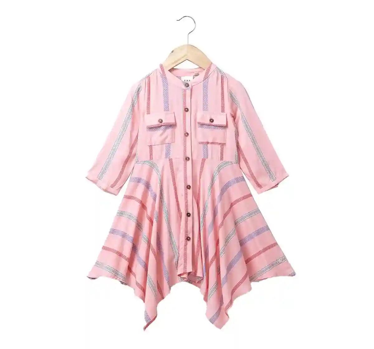 Asymmetric Printed Stripe Dress