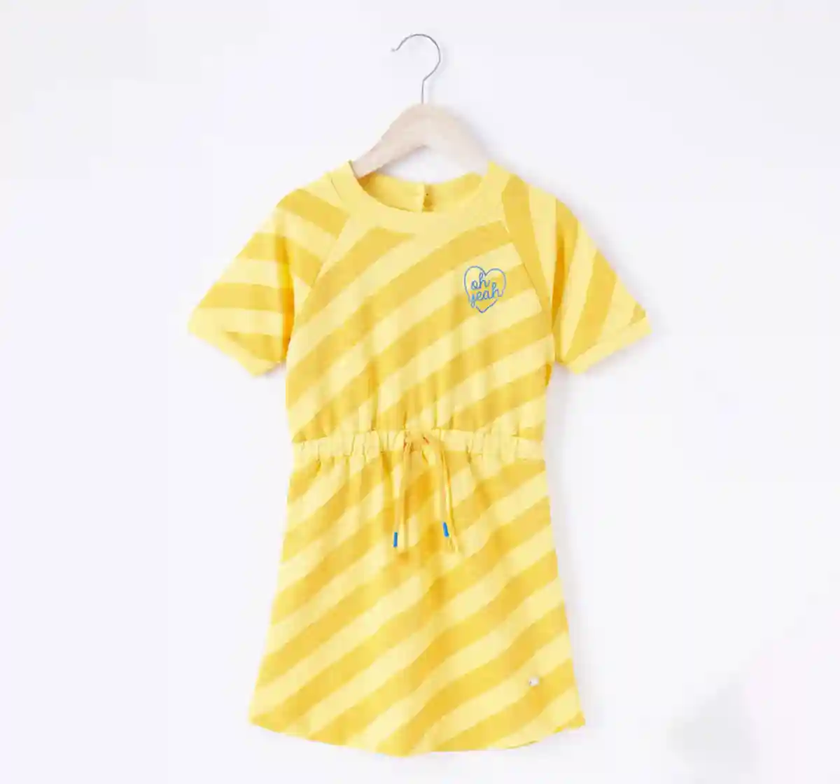 Girls Striped Tie Up Dress