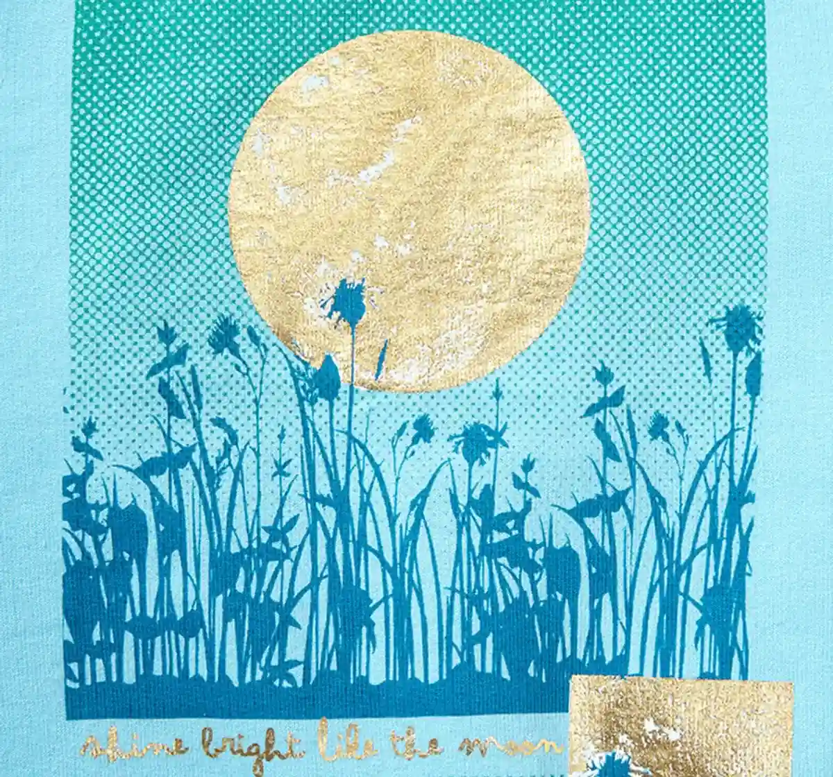 Glitter Print Crop Sweatshirt